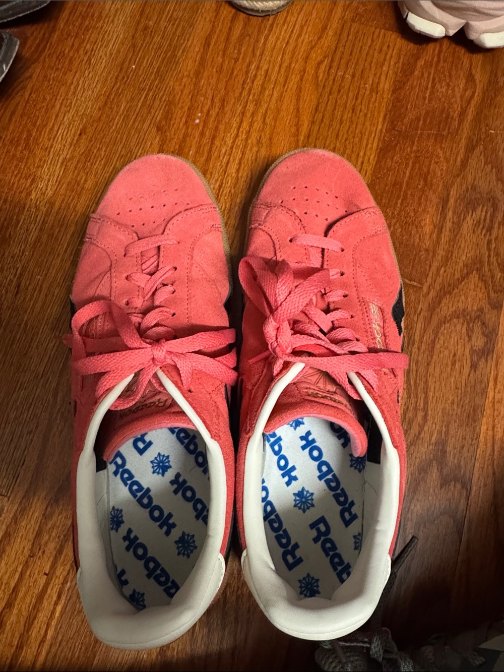 Reebok Pink Suede Low-Top Sneakers